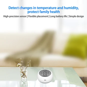 Naujas Tuya Smart Home Temperatūros Ir Drėgmės Jutiklis Su Ekranu WiFi Jutiklis Veikia Su Alexa, Google Namų Ir Tuya Zigbee Hub