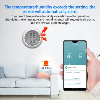 Naujas Tuya Smart Home Temperatūros Ir Drėgmės Jutiklis Su Ekranu WiFi Jutiklis Veikia Su Alexa, Google Namų Ir Tuya Zigbee Hub