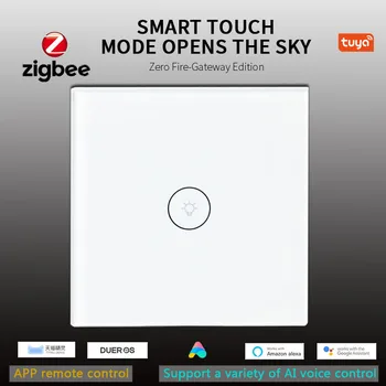Naujas Zigbee Smart Šviesos Jungiklis 1/2/3 Gauja Touch Sienelė Su/Be Neutralus Laidas Dviejų Laidų Metodai 