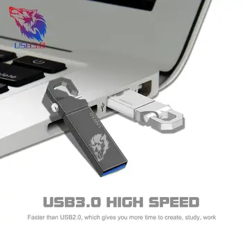 Naujausia vandeniui USB flash diskas 128GB metalo Pendrive didelės spartos USB memory stick 32GB 64GB pen kietąjį diską faktinis pajėgumas