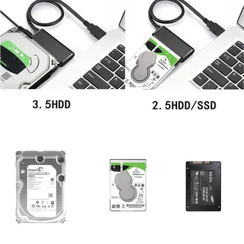 Naujausias USB3.0 Easy Drive Sata Kabelis USB3.0 SATA Adapteris Kabelio 2.5/3.5 Colių Kietojo Disko Duomenų Kabeliai Sata Į Usb 3.0 Sata Usb