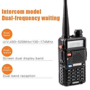 NAUJI 2vnt Patogu, 8W BaoFeng UV-5R 2800mah de 10KM medžioklės walkie talkie ilgo nuotolio radijo comunicador uv 5r+ dvipusis radijo kumpis
