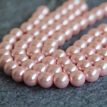Nauji Karoliai&Apyrankė 10mm Pink Shell Perlų Karoliukus, SeaShell 