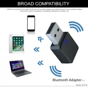 Nauji USB Wireless Bluetooth 5.1 Imtuvas Siųstuvas Adapteris, Muzikos Garsiakalbių, AUX Automobilio Stereo Audio Ryšio Adapteris, Skirtas TV Ausinių
