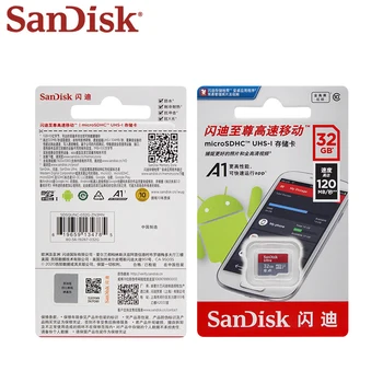 Naujos Originalios SanDisk Ultra Micro SD Kortelės 10 Klasė TF Card 32GB 64GB Iki 120MB/s A1 Atminties Kortelę Samrtphone Table PC