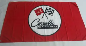 NAUJŲ automobilių lenktynių vėliavos banner vėliavos 3x5FT Raudona corvette Vėliavos nemokamas pristatymas