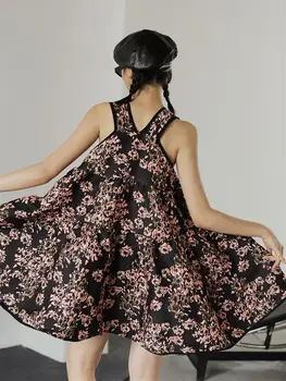 Nbpm Moterų Suknelė Aukšto Juosmens Weet Rankovių Gėlių Pattern Naujas 2021 Žiemos Pavasario Moterų Suknelės