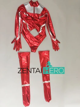 Ne Lempa! Moterų Spandex Bodysuits Raudona Blizga GIGA Mergina Panele Herojus Zentai Catsuit Spandex Filmą Seksualus Superhero Leotard