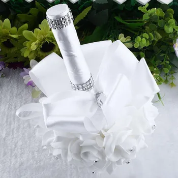 Neapibrėžta Crystal Rose Pearl Bridesmaid, Vestuvių Nuotakos Puokštė Dirbtinio Šilko Gėlių Mėlyna Namų dekoracijos greitai didmeninės