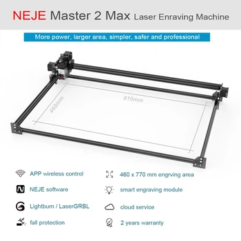 NEJE Meistras 2S Max 40W/80W Professional Laser Cutting machine 32-Bit Dual MCU Greičiau CNC Diodų Lazerio Pjovimo - App Kontrolės - 