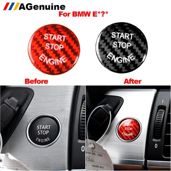 Nekilnojamojo anglies pluošto Variklio start stop tasten dekoration aufkleber auto liejimo borte kailio BMW E60 E90 E92 E87 E63 E82 e70 