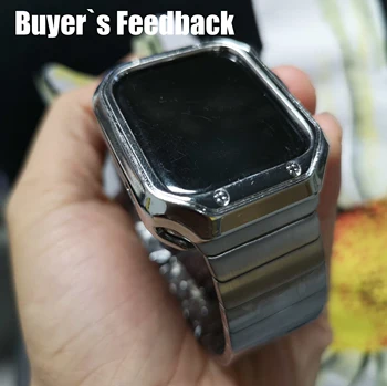Nerūdijančio Plieno dirželis Apple Watch band Atveju 44mm 40mm 42mm/38mm už iWatch 