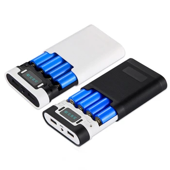 Nešiojamų Dual USB Power Bank Baterijos Kroviklis 4 x 18650 