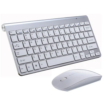 Nešiojamų Mini Wireless Keyboard 2,4 GHz Kompiuterio Klaviatūra Pelė Combo Komplektas Nešiojamas 