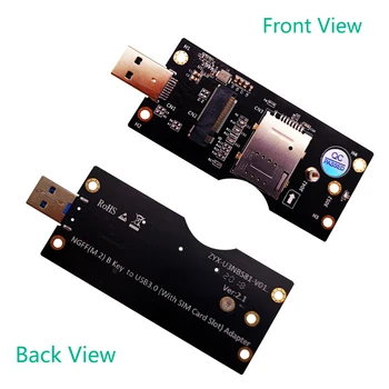 NGFF M2 USB 3.0 Adapteris Keitiklis Card w/SIM 8pin Kortelės Lizdas 3G/4G/5G