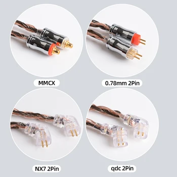 NiceHCK C24-6 Pakeiskite Kabelį 24 Core Sidabro Padengtą Variu, Gryno Vario Viela, 3.5 mm/2.5 mm/4.4 mm MMCX/NX7/QDC/0.78 2Pin už ASX MK3