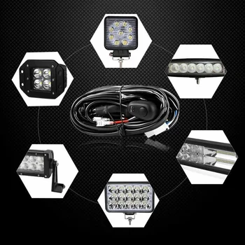 NLpearl Universalus LED Šviesos Juosta laidynas Kit Car 12V 40A Relay Offroad 4x4 Auto LED Darbo Šviesos Juosta Laido Saugiklis Jungiklio Kabelis
