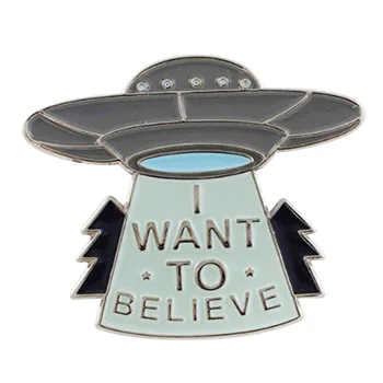 Noriu tikėti, UFO ženklelis pin kosminiu laivu sagė Svetimų išorinės planetos pin
