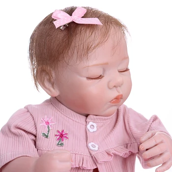NPK 48cm Naujagimių Bebe Realus Švelnus viso Kūno Silikono Reborn Baby Doll Tikroviška Miega Lėlės su Pliušinis Žaislas Beždžionė
