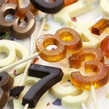 Numeriai Formos Saldainis Silikono Formų 3D Rankų Pop Gyvis Lazdos Šokolado Saldainis Pelėsiai Su Lazdomis