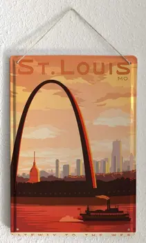 NUO 2004 m. Alavo Pasirašyti Metalo Plokštės Dekoratyvinės Pasirašyti Namų Dekoro Lentelėmis Deco Miesto St. Louis Gateway Arch 8X12