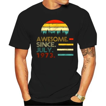 Nuostabus Nuo liepos 1973 m. Derliaus 46-oji Gimtadienio Dovana Black T-Shirt Dydis M-3Xl Cool Atsitiktinis Marškinėliai