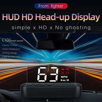 OBD2 HUD borto Kompiuteris Auto Head Up Display Digital Automobilių Spidometro Projektorius KM/h, MPH Automobilių Elektronikos Signalizacijos Smart Dalykėlių