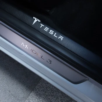 Oda Automobilių Durų Slenkstį, Lipdukai Tesla Model 3 2017 2018 2019 Durų Slenksčių Saugotojas Lipdukus Priedai