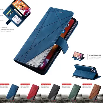 Odinis Dėklas, Skirtas Samsung Galaxy A12 A01 A11 A21 A31 A41 A32 A42 A52 A72 Piniginės Flip Cover Magnetas Colorblock Telefono Krepšys