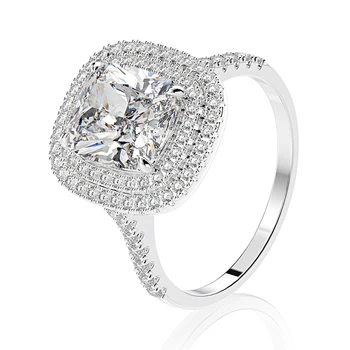 OEVAS 925 Sterlingas Sidabro Putojantis 8*9 MM Aukštos Anglies Diamond Vestuvių Žiedai Moterų Šalies Smulkių Papuošalų Rinkiniai Jubiliejų