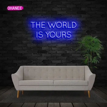 OHANEE pasaulyje yra tavo LED Neonas Pasirašyti Užsakymą Sienos Žibintai Šalis Vestuvių Dekoro Parduotuvė Restorane Gimtadienio Apdaila