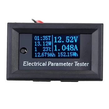 OLED 7-in-1 wattmeter Galios Matuoklis swr Elektros Parametrų Matuoklis Įtampa Srovės Laiko, Elektros Energijos Pajėgumų Temperatūros Testeris