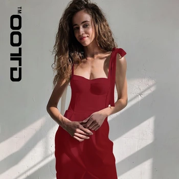 OOTD Naujas Vasaros 2021 Moterų Suknelė Seksualus Suvynioti Krūtinės Dirželis Suknelė Yra Įpareigoti Šakutė Nėriniai-up Padalinta Įžymybė Sijonas Moterims