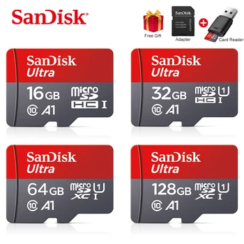 Originalios SanDisk Micro SD Kortelės 128GB 64GB 32GB 16GB 256 GB TF kortele, usb 