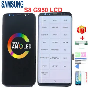 Originalus AMOLED skystųjų kristalų (LCD Samsung Galaxy S8 Ekranas G950 G950F SM-G950FN SM-G950F/DS LCD Ekranas Jutiklinis Ekranas skaitmeninis keitiklis Asamblėja
