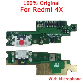 Originalus Apmokestinimo Uosto Xiaomi Redmi 4X Mokestis Valdybos USB Plokštės PCB Juostelės Lizdas Doko Jungtis, Flex Pakeitimo Atsarginės Dalys