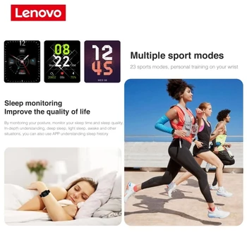 Originalus Lenovo - S2 Pro Smart Žiūrėti, HD Ekranas, atsparus Vandeniui Prietaisas, 1.69 Colių，Širdies ritmo ir Temperatūros Monitoringas