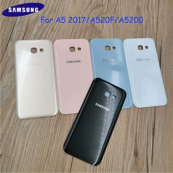 Originalus Samsung Salaxy A5 2017 A520F A5200 Stiklo danga Oficialus Baterijos Atgal Pakeitimo Atveju Shell Apsaugos klijuojamas Lipdukas