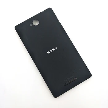 Originalus Sony Xperia C S39 C2305 S39H S39C Baterijos Dangtelį Būsto Plastiko Užpakalinių Durų Remonto Atveju, atsarginės Dalys, Su Logotipu