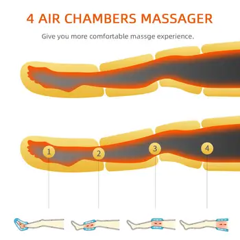 Oro Cirkuliacijos Slėgio Massager 4 Oro Kameros Kojos, Rankos Juosmens Manžetai Atsipalaidavęs Laikas, kada nuo Skausmo Terapija Kraujotaką