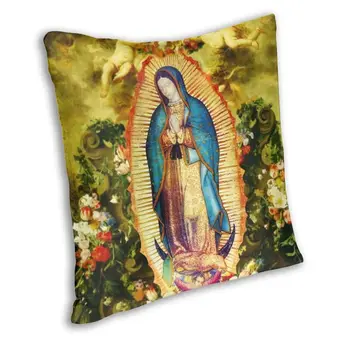 Our Lady Of Meksikos Gvadalupės Mergelės Marijos Pillowcover Apdailos Katalikų Pagalvėlė Apima, Mesti Pagalvę už Sofos dvipusis