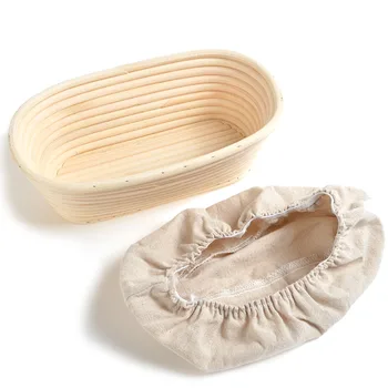 Ovalo formos 25cm/10inch Duona Tikrinimo Krepšelį su drobulę Duona Sargas, Įrodančius Krepšelį Bannetons Krepšelį Bortforms Kepimo Įrankiai