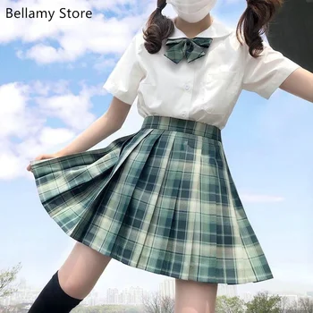 Padaryta už jus Japonijos JK pledas sijonas studentų vienodas sailor tiktų plisuotos sijonas