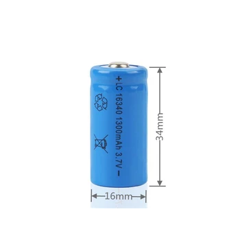 Pakeitimo Žibintuvėlis LED Žibintuvėlis Įkraunamas Baterijas 16340 li-ion Li-Po Ličio 1300mAh Baterija 3.7 V, Li-ion Ląstelių Bateria