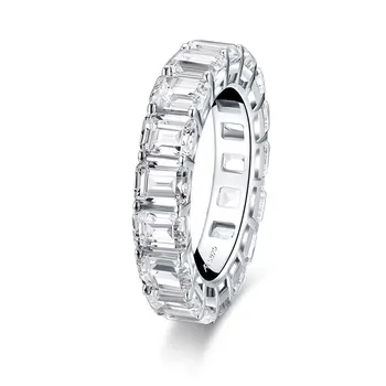 PANSYSEN Sidabro 925 Papuošalai Smaragdas Iškirpti Deimantų Vestuvinis Žiedas Vestuvių Juostas Moterų Fine Jewelry Pora Žiedus Didmeninės