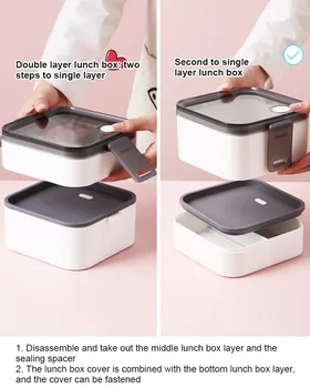Paprasta Priešpiečių Dėžutė Gali Būti Šildomas Mikrobangų Krosnelė Atskiro Tipo Nešiojamų Bento Box Japonų Stiliaus Vaikams Studentų Maisto