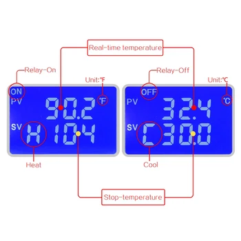 Paprastai Skaitmeninis Temperatūros Reguliatorius W4209 12V DC 24V 220V AC su Open Relay Buitinių Miegamasis Papuošalai