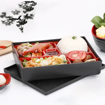 Patvarus Mokyklos Ryžių Priešpiečių Dėžutė Nešiojamų Japonų Stiliaus ABS Maisto Konteineriai Saugūs Suši Maitinimo Įstaiga Bento Box Iškylą 5-skyriuje
