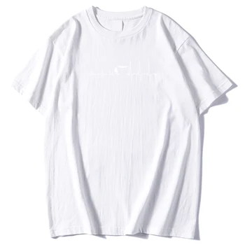 Pavasario Vasaros Vyrų marškinėliai trumpomis rankovėmis drabužius Stick pav Balta Žadinant kavos spausdinimo T-shirt prarasti mados Vyrai Tee Marškinėliai