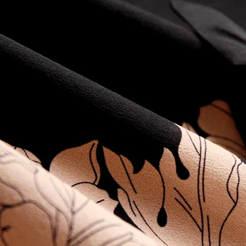 Pavasarį, Rudenį, Natūralaus Šilko Derliaus Spausdinimo Moterų Marškiniai, Palaidinės, Elegantiškas Long Sleeve Black Pure Nekilnojamojo Šilko Office Lady Palaidinė